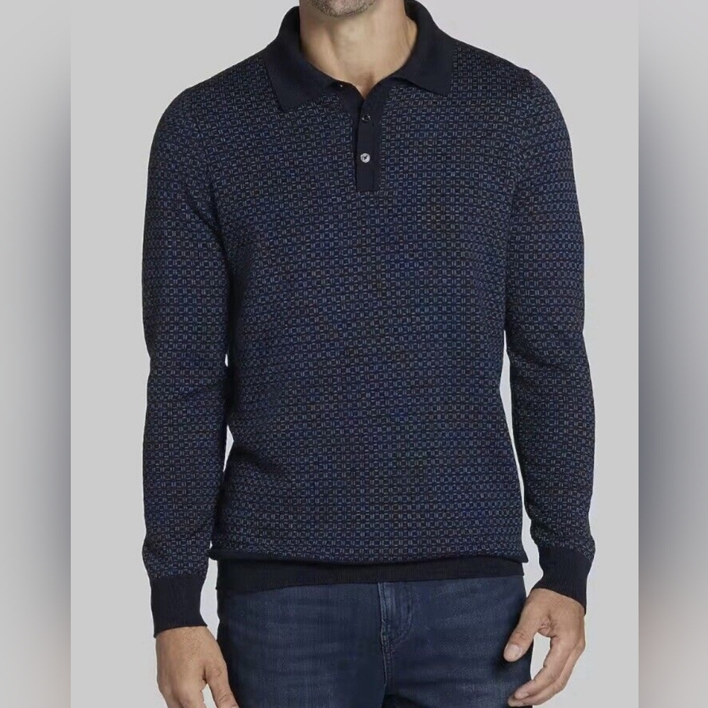 Jos.a.bank Navy Blue Polo Sweater